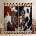 thumbnail image 1 of Manfei Vintage Farm Horseshoe Curtains Pack of 2 (42x84 Each),Rustic Cowhide Print Curtains Blackout,Retro Brown Stars Bedroom Curtains For Boys Teens,Luxury Bedroom Decor, 1 of 6