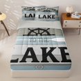 thumbnail image 1 of Manfei Vintage Farmhouse Zipper Twin Comforter Sets with Fitted Sheet and 2 Pillowcases,Large Letter Zipper Bedding Set,Blue Gray,Light Gray Reversible,4pcs, 1 of 8