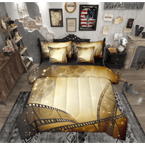 Manfei Vintage Film Twin Bedding Sets 7-Piece for Kids, Cinema Tricket Bedding Comforter Set, Movie Theater Theme Reversible Sheet Sets, Breathable Home Decor