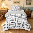 thumbnail image 1 of Manfei Vintage Fish Sketch Twin Comforter Sets, Abstract Art Bedding Set, White Black, Gray Reversible, 2pcs, 1 Comforter and 1 Pillowcase, 1 of 7