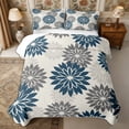 thumbnail image 1 of Manfei Vintage Floral Dahlia Twin Quilt Set 2 Pieces,Rustic Botanical Twin Coverlet Set,1 Bedspread and 1 Pillowcase, 1 of 7
