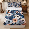 thumbnail image 1 of Manfei Vintage Floral Daisy Zipper Queen Comforter Set with Fitted Sheet and 2 Pillowcases,Rustic Botanical Zipper Bedding Set,Reversible, 1 of 7