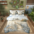 thumbnail image 1 of Manfei Vintage Floral Flower Bedding Comforter Set 7 Pieces, Countryside Full Bedding Set, Western Lodge Cabin Reversible Fitted Sheet Flat Sheet, Lightweight Room Decor, 1 of 7