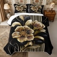 thumbnail image 1 of Manfei Vintage Floral Leaves Twin Quilt Set 2 Pieces,Minimalist Stripes Twin Coverlet Set,1 Bedspread and 1 Pillowcase, 1 of 7