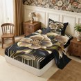 thumbnail image 1 of Manfei Vintage Floral Leaves Twin Sheets 3pcs,Minimalist Stripes Bedding,1 Flat Sheet,1 Fitted Sheet and 1 Pillowcase, 1 of 6