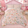 thumbnail image 1 of Manfei Vintage Flower Daisy Queen Comforter Set,Rustic Floral Leaves Bedding Sets,Pink Green Bedding Comforter Set For Daults,Ultra Soft Home Decor Reversible,3 Pieces, 1 of 9