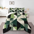 thumbnail image 1 of Manfei Vintage Green Square Bedding Comforter Set, Chic Triangle Geometric Twin Comforter Sets, Abstract Ombre Reversible Bedding Set, Ultra Soft Home Decor, 2pcs, 1 of 8