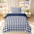 thumbnail image 1 of Manfei Vintage Grid Twin Comforter Sets,Modern Check Bedding Set,Navy,Navy Blue Reversible,2-Piece,1 Comforter and 1 Pillowcase,2-Piece,1 Comforter and 1 Pillowcase, 1 of 7
