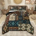 thumbnail image 1 of Manfei Vintage Hippie Aztec Bedding Comforter Set for Man, Brown Western Triangle Twin Comforter Sets, Rustic Farmhouse Patchwork Reversible Bedding Set, Breathable Home Decor, 2 Pieces, 1 of 9