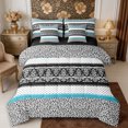 thumbnail image 1 of Manfei Vintage Leopard Print Queen Bedding 7pcs,Boho Damask Bedding Comforter Set Queen,Reversible, 1 of 6