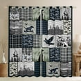 thumbnail image 1 of Homewish Vintage Lodge Cabin Black Out Curtains, Blue Buffalo Plaid Curtains Pack of 2 (42x63 Each), Rustic Farmhouse Theme Bedroom Curtains, Living Room Curtains Decor, 1 of 6