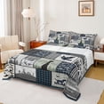 thumbnail image 1 of Homewish Vintage Lodge Cabin Full Size Sheets, Blue Buffalo Plaid Bed Sheets, Rustic Farmhouse Theme Sheet Sets, Ultra Soft Bedroom Decor, 4pcs, 1 of 7