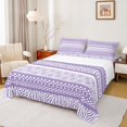 thumbnail image 1 of Manfei Vintage Mandala Damask Full Size Sheets, Plum Zebra Print Bed Sheets, Cycle Stripes Abstract Sheet Sets, Lightweight Room Decor, 4-Piece, 1 of 7