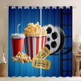 thumbnail image 1 of Manfei Vintage Movie Black Out Curtains for Kid, Theater Film Popcorn Curtains Pack of 2 (42x63 Each), Cinema Trictet Bedroom Curtains, Curtains and Drapes Home Decor, 1 of 6