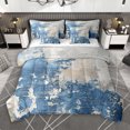 thumbnail image 1 of Manfei Vintage Oil Printing 7-Piece Bedding Comforter Set, Blue Abstract Ombre King Bedding Sets, Teens Kids Adult Men Women Reversible Bed Sheets, Luxury Bedroom Decor, 1 of 8