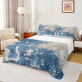 thumbnail image 1 of Manfei Vintage Oil Printing Queen Sheet Sets, Blue Abstract Ombre Flat Sheet, Teens Kids Adult Men Women Queen Fitted Sheet, Luxury Bedroom Decor, 4-Piece, 1 of 7