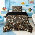thumbnail image 1 of Manfei Vintage Otter Flower Twin Comforter Sets for Kids Boys and Girls, Animal Print Bedding Set, Black Reversible 2-Piece, 1 Comforter and 1 Pillowcase, 1 of 6