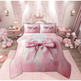 thumbnail image 1 of Manfei Vintage Pink Bowknot Bedding Comforter Set, Oil Printing Artwork Twin Comforter Sets, Teens Girls Kids Reversible Bedding Set, Breathable Home Decor, 2pcs, 1 of 8