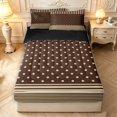 thumbnail image 1 of Manfei Vintage Plaid Zipper Twin Comforter Sets with Fitted Sheet and 2 Pillowcases,Cute Polka Dot Zipper Bedding Set,Brown Yellow,Black Reversible,4pcs, 1 of 8