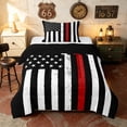 thumbnail image 1 of Manfei Vintage Red American Flag Twin Comforter Sets, Patriotic Bedding Set, Black White Red, Black Reversible 2pcs, 1 Comforter and 1 Pillowcase, 1 of 6