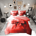 thumbnail image 1 of Manfei Vintage Red Bowknot Bedding Comforter Set 7-Piece, Oil Printing Artwork King Bedding Sets, Teens Girls Kids Reversible Bed Sheets, Super Cozy Room Decor, 1 of 7