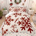 thumbnail image 1 of Manfei Vintage Red Snowflake Queen Comforter Set,Merry Christmas Bedding Sets,Happy New Year Bedding Comforter Set For Men Women,Microfiber Bedroom Decor Reversible,3 Pieces, 1 of 8