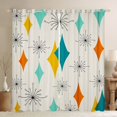 thumbnail image 1 of Manfei Vintage Rhombus Print Blackout Curtains Set of 2 (52x84 Each),Modern Abstract Geometric Window Curtains,Beige Blue Orange Curtains and Drapes For Kids,Ultra Soft Home Decor, 1 of 6