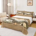 thumbnail image 1 of Manfei Vintage Rv Queen Sheets,Retro Letter Pattern Queen Sheet Sets,Brown,4pcs,1 Flat Sheet, 1 Fitted Sheet and 2 Pillowcases, 1 of 6