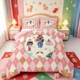 thumbnail image 1 of Manfei Vintage Santa Sleigh King Size Comforter Sets,Merry Xmas Comforters King Size,Pink Reversible,3pcs,1 Comforter and 2 Pillowcases, 1 of 7