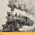 thumbnail image 1 of Manfei Vintage Steam Engine Fabric by the Yard (3 Yards), Retro Train Decorative Fabric by the Yard, Transportation Sewing & Crafting Fabric, 1 of 6