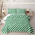 thumbnail image 1 of Manfei Vintage Striped Candy Twin Quilt Set,Farmhouse Christmas Twin Coverlet Set,Green White,2 Pieces,1 Bedspread and 1 Pillowcase, 1 of 7