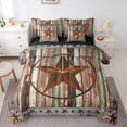 thumbnail image 1 of Manfei Vintage Texas Stars 7pcs Bedding Comforter Set,Rustic Farmhouse Cabin Queen Bedding Sets,Old Barn Door Queen Sheet Sets For Boys Teens,Super Cozy Room Decor Reversible, 1 of 8