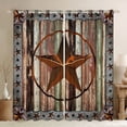 thumbnail image 1 of Manfei Vintage Texas Stars Black Out Curtains,Rustic Farmhouse Cabin Curtains Pack of 2 (42x63 Each),Old Barn Door Bedroom Curtains For Boys Teens,Super Cozy Room Decor, 1 of 6