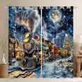 thumbnail image 1 of Manfei Vintage Train Blackout Curtains Set of 2 (52x84 Each),Merry Christmas Window Curtains,Steam Engine Curtains and Drapes For Teens,Luxury Bedroom Decor, 1 of 6