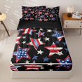 thumbnail image 1 of Manfei Vintage Usa Flag Stars Zipper Twin Comforter Sets with Fitted Sheet and 2 Pillowcases,Red White Navy Zipper Bedding Set,Black Reversible,4pcs, 1 of 8