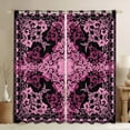 thumbnail image 1 of Manfei Vintage Victorian Flower Curtains and Drapes,Damask Theme Black Out Curtains,Black Pink Curtains Pack of 2 (52x63 Each) For Teens,Luxury Bedroom Decor, 1 of 6