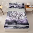 thumbnail image 1 of Manfei Vintage Wildlife Zipper Twin Comforter Sets with Fitted Sheet and 2 Pillowcases,Rustic Wolves Zipper Bedding Set,Gray,Light Gray Reversible,4pcs, 1 of 8