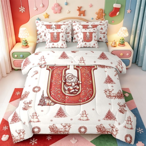 Monogramen Manfei Vintage Winter Scene 7 Pieces Full Size Bedding Sets ...