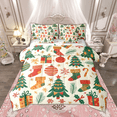 thumbnail image 1 of Manfei Vintage Xmas Tree Bedding Comforter Set 7-Piece, Merry Christmas Stocking Queen Bedding Sets, Snowflakes Presents Gifts Queen Sheet Sets, Super Cozy Room Decor, 1 of 7