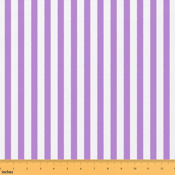 Text Tile Material Manfei Violet Pinstripe Fabric by the Yard 1 Yard, White Line Home ...