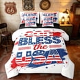thumbnail image 1 of Manfei Watercolor American Flag Twin Bedding, God Bless The USA Print Bedding Comforter Set, Red White Blue, Black Reversible 7-Piece, 1 of 6