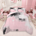 thumbnail image 1 of Manfei Watercolor Artwork Bedding Comforter Set 2pcs, Pink Gray Aesthetic Twin Comforter Sets, Ombre Oil Painting Bedding Set, Luxury Bedroom Decor, 1 of 8