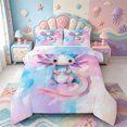 thumbnail image 1 of Manfei Watercolor Axolotl Print King Size Comforter Sets,3D Printed Amphibian Comforters King Size,Colorful Stars Reversible,3-Piece,1 Comforter and 2 Pillowcases, 1 of 7
