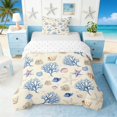thumbnail image 1 of Manfei Watercolor Beige Seashell Starfish Coral Twin Bedding for Kids Boys and Girls, Marine Life Print Duvet Cover Set, Reversible 2-Piece, 1 Duvet Cover and 1 Pillowcase, 1 of 5