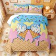 thumbnail image 1 of Manfei Watercolor Bowknot Quilt Full,Drippy Ice Cream Pattern Full Bedspread Sets,3 Pieces,1 Coverlet and 2 Pillowcases, 1 of 7