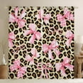 thumbnail image 1 of Manfei Watercolor Bowknot Teens Black Out Curtains, Fashion Leopard Cheetah Print Curtains Pack of 2 (42x63 Each), Buffalo Ribbon Bedroom Curtains, Curtains and Drapes Decor, 1 of 6