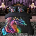 thumbnail image 1 of Manfei Watercolor Cartoon Dragon 7-Piece Twin Bedding Sets,Western Fantasy Animal Bedding Comforter Set,Colorful Ombre Sheet Sets For Kids,Microfiber Bedroom Decor Reversible, 1 of 8