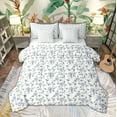 thumbnail image 1 of Manfei Watercolor Chic Flower Twin Bedding Sets 7-Piece, Blue Blossoms Floral Bedding Comforter Set, Spring Garden Theme Sheet Sets, Lightweight Bedroom Decor, 1 of 8