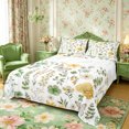 thumbnail image 1 of Manfei Watercolor Floral Leaves King Sheets 4pcs,Rustic Flying Butterfly Bedding,1 Flat Sheet,1 Fitted Sheet and 2 Pillowcases, 1 of 6