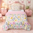 thumbnail image 1 of Manfei Watercolor Floral Leaves Twin Comforter Sets 2pcs,Rustic Botanical Bedding Set,1 Comforter and 1 Pillowcase,Reversible, 1 of 6